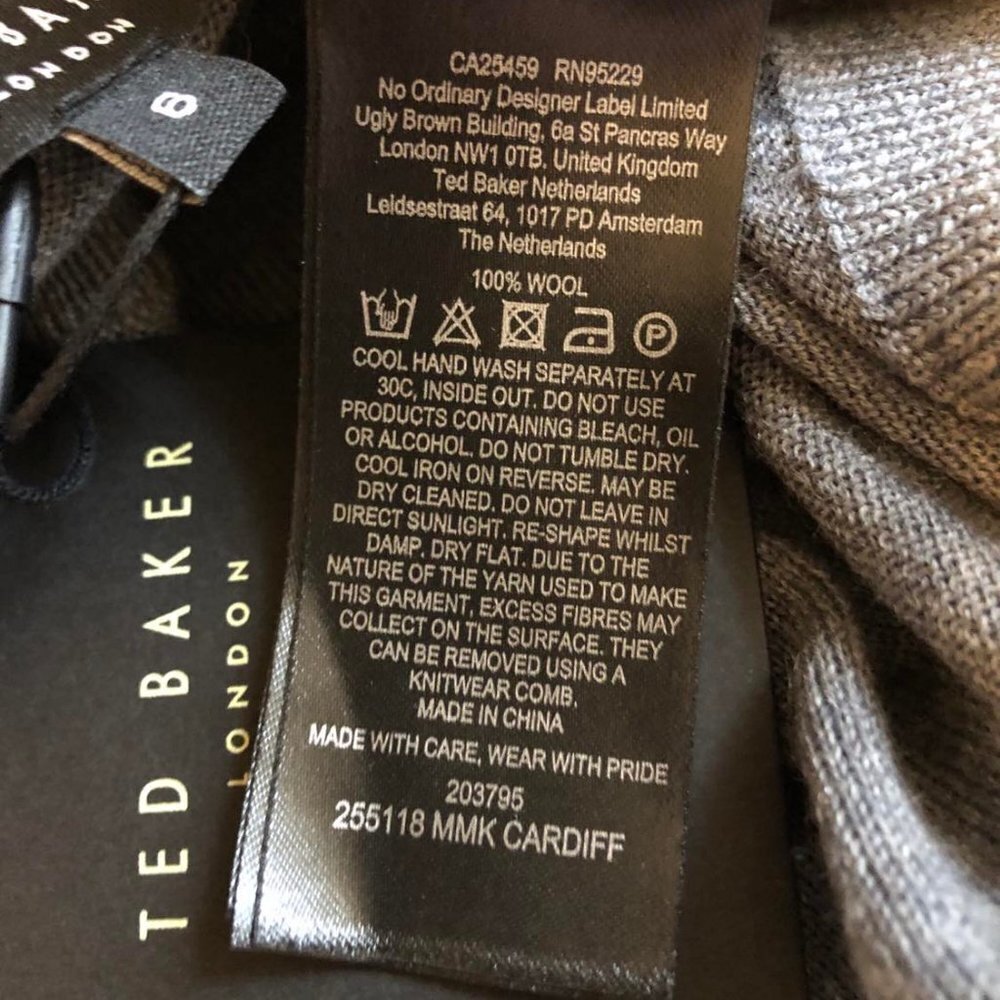 NWT TED BAKER Cardiff Wool Crewneck Sweater Embroidered Logo XXL MSRP $150 - Picture 10 of 10